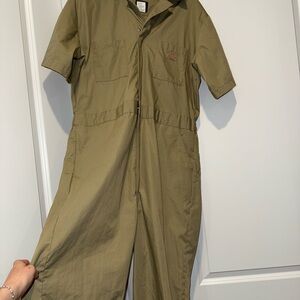 Dickies Green Utility Jumpsuit Durable Workwear Size Large